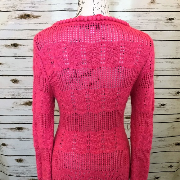 Goelia Dresses Pink Crochet Knit Sweater Dress Poshmark